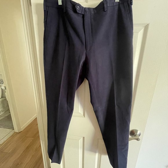 EUC Men's Navy Blue Loro Piana Cotton Chinos Size 56 IT or 38 x 31 US - Picture 3 of 4